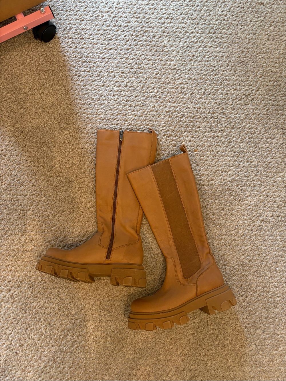 Tan moto boots